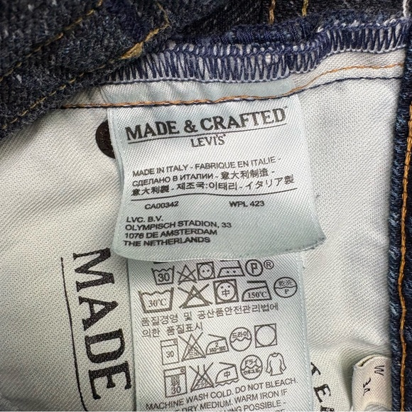 Levis Made & Crafted Jeans Mens 34x32 Blue Tack Slim Straight Leg Italy Made - Picture 7 of 16